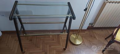 mobile porta tv in cristallo e legno 