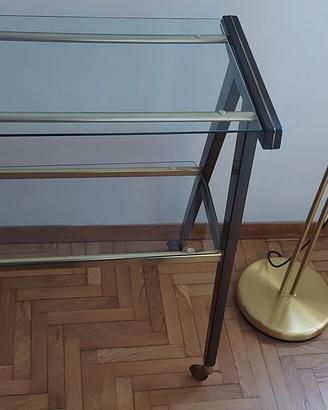 Mobile bar o porta tv in cristallo e legno 