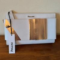 Pochette Pollini bianco (panna) ed oro