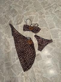 set costume e copricostumi leopardato. Tg S, nuovo