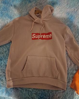 Felpa con dicitura Supreme colore rosa taglia M