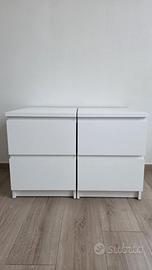 Comodino MALM Ikea 2 cassetti (2 pz disponibili)