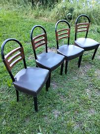 N° 4 sedie vintage anni 50 in legno