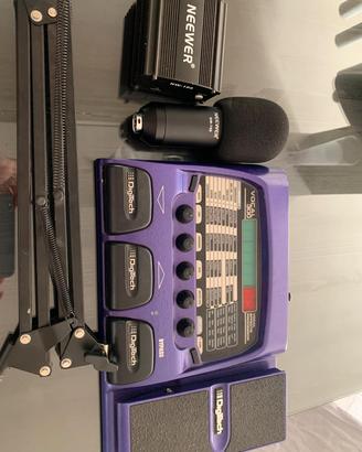 Pedaliera Effetti voce + microfono a condensatore
