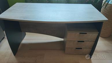 KIT SCRIVANIA UFFICIO 3 CASSETTI 136X67X74H CM