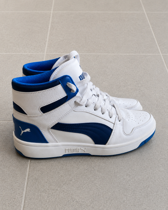 Puma Rebound V6 Mid Sneakers Bianche/Blu – Taglia