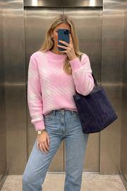 Maglione rosa a quadri