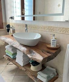 TOP BAGNO, TAVOLI, MENSOLE IN LEGNO MASSELLO