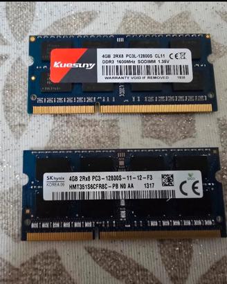 Ram DDR3 sodimm  2x 4GB 