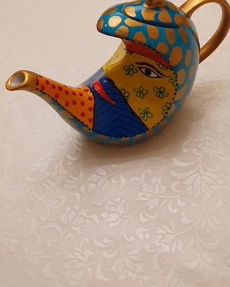 Teiera in ceramica dipinta a mano " Villa D'Este"