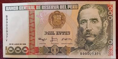 banconota Perù  1000 Intis 