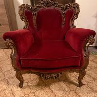 Divano+2 poltrone in velluto- Artigianato Italiano