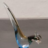 uccello in vetro di murano anni 70 