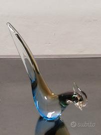 uccello in vetro di murano anni 70 