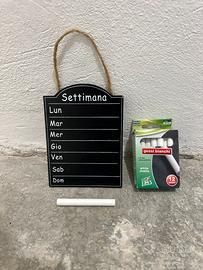 Mini Lavagna Settimanale in Legno + Gessi bianchi