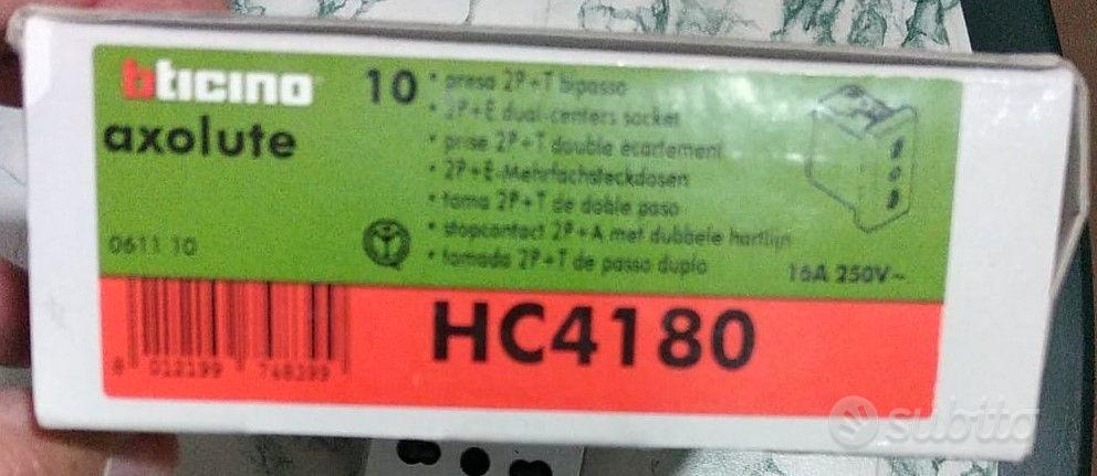 Bticino Axolute Hc4180 Presa Bipasso 2P+T 10/16A – Grigio – Made In Italy - 2
