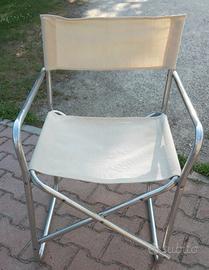 Sedia pieghevole con telaio in alluminio