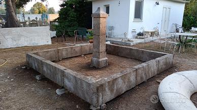 Fontana masso quadra in pietrite