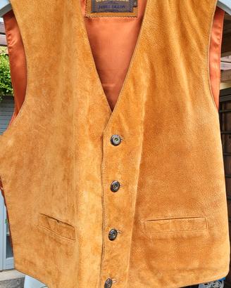 Gilet vintage in vera pelle