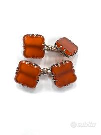 Gemelli da polso in argento pietre corniola