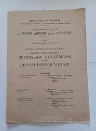 Teatro Adriano Stagione 1936-37 BRONISLAW HUBERMAN