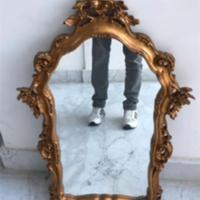 Specchio con cornice in legno arte povera 