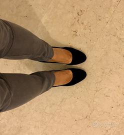 NUOVE décolleté nere camoscio con tacco