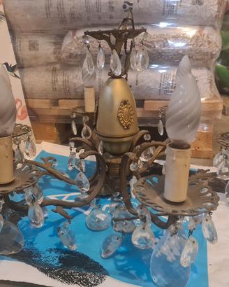 Lampadario vintage a sei braccia