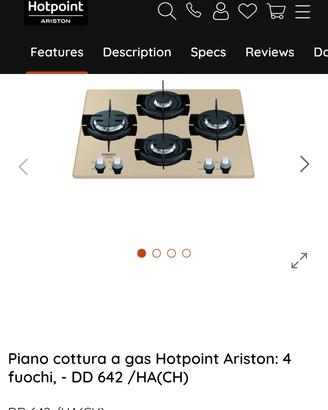 Piano cottura a gas Hotpoint Ariston 4 fuochi