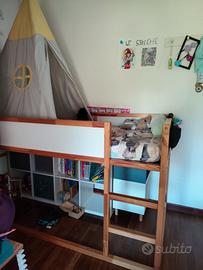 Letto soppalco IKEA con materasso