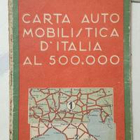 CARTA AUTOMOBILISTICA D'ITALIA anni '40 - ACI