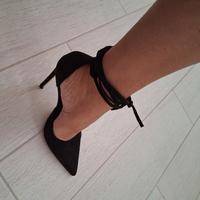 decolte nere eleganti camosciate n.38