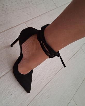 decolte nere eleganti camosciate n.38
