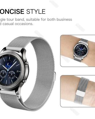 Cinturino 20mm MILANESE metallo x orologio iWatch