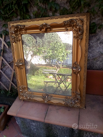 Antico specchio completo di cornice 1800