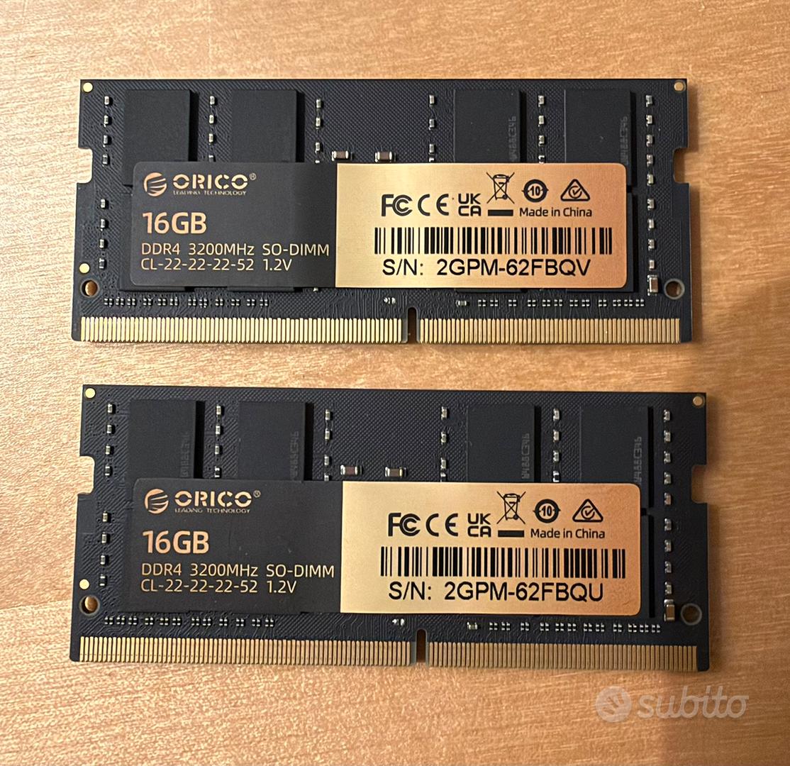 RAM DDR4 SODIMM 32GB KIT 2x16GB - ORICO 3200MHZ - Informatica In