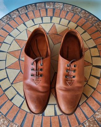 Scarpe Oxford Wholecut pelle di vitello color cuoi