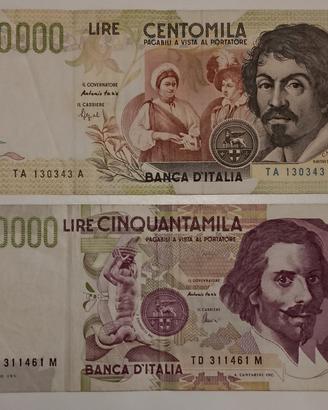 11# Banconote 100000 e 50000 lire II tipo