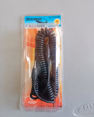 Cavo Audio Jack 3.5mm Spiralato Accord 5m - NUOVO 