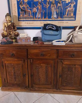 madia legno massello  stile etnico messicano