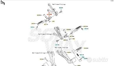 Staffa supporto pedana ant Sx Kawasaki Ninja ZX-6R