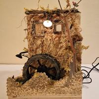Cascina mulino a due piani per presepe