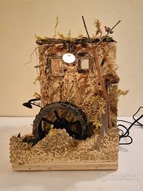 Cascina mulino a due piani per presepe
