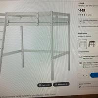 Letto a soppalco matrimoniale STORA IKEA bianco