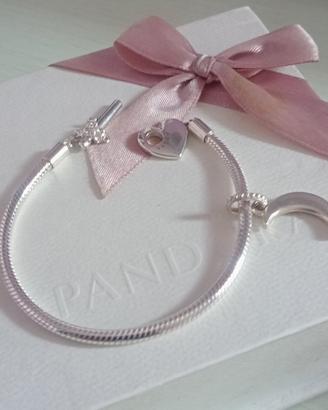 Bracciale nuovo pandora cm.19 con pendente luna 
