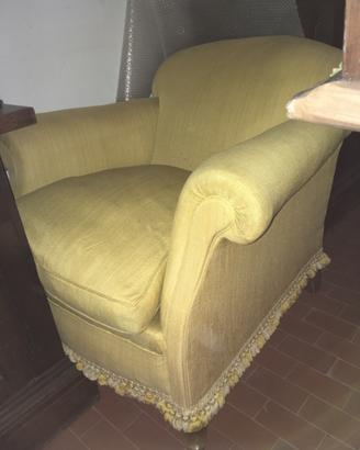 Poltrona bergere tessuto giallo