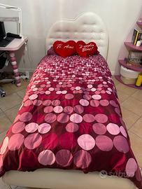 Letto 1 piazza ecopelle bianco