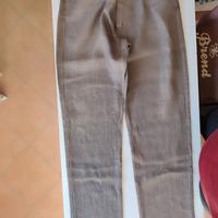 pantalone in lino beje sportwears tg 46