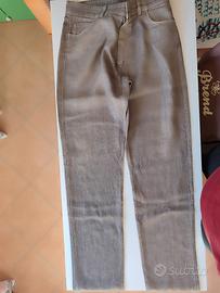 pantalone in lino beje sportwears tg 46