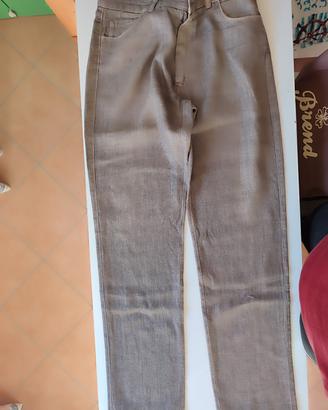 pantalone in lino beje sportwears tg 46